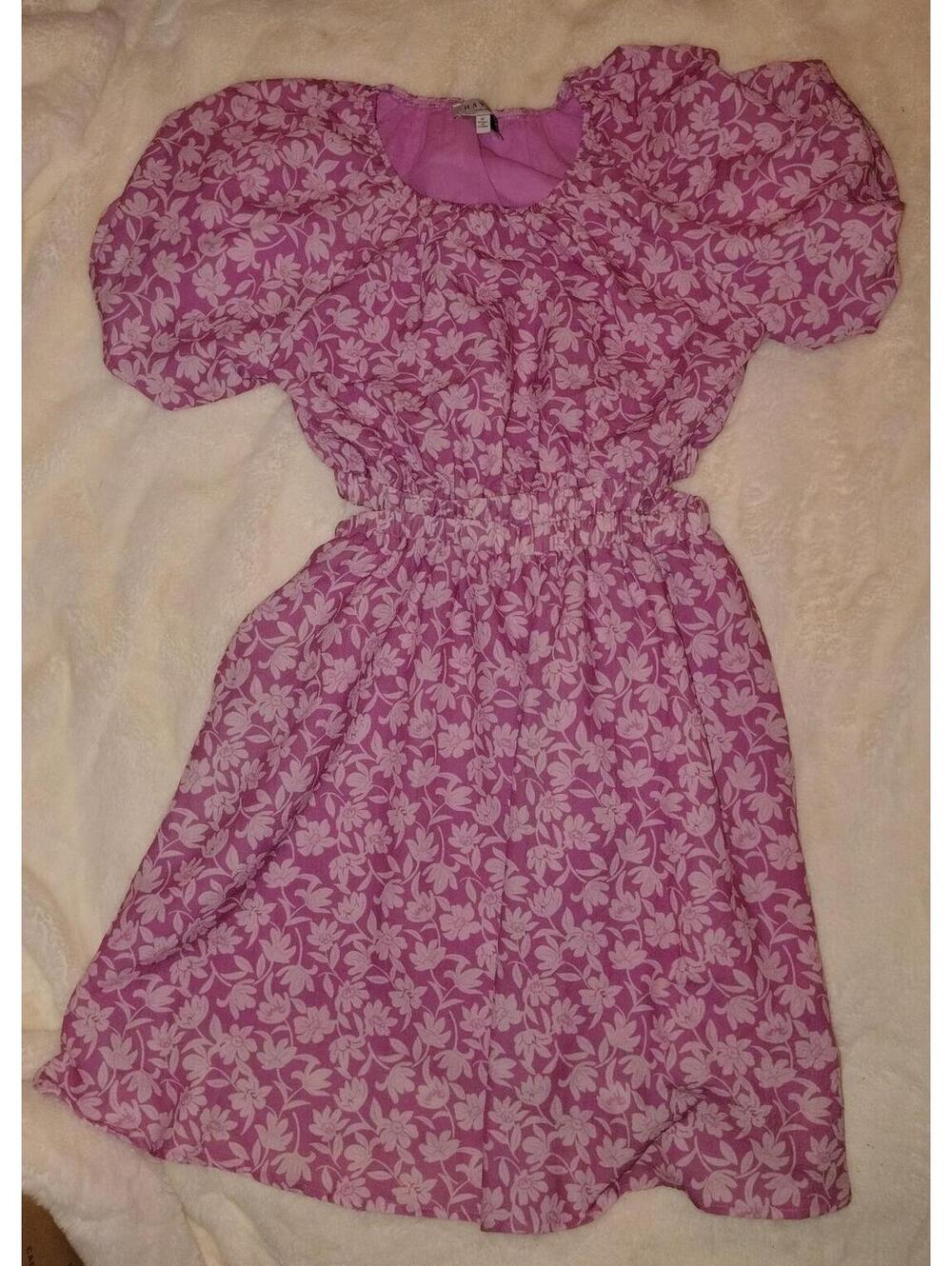 Hayden Los Angeles puff sleeve cut out waist dress